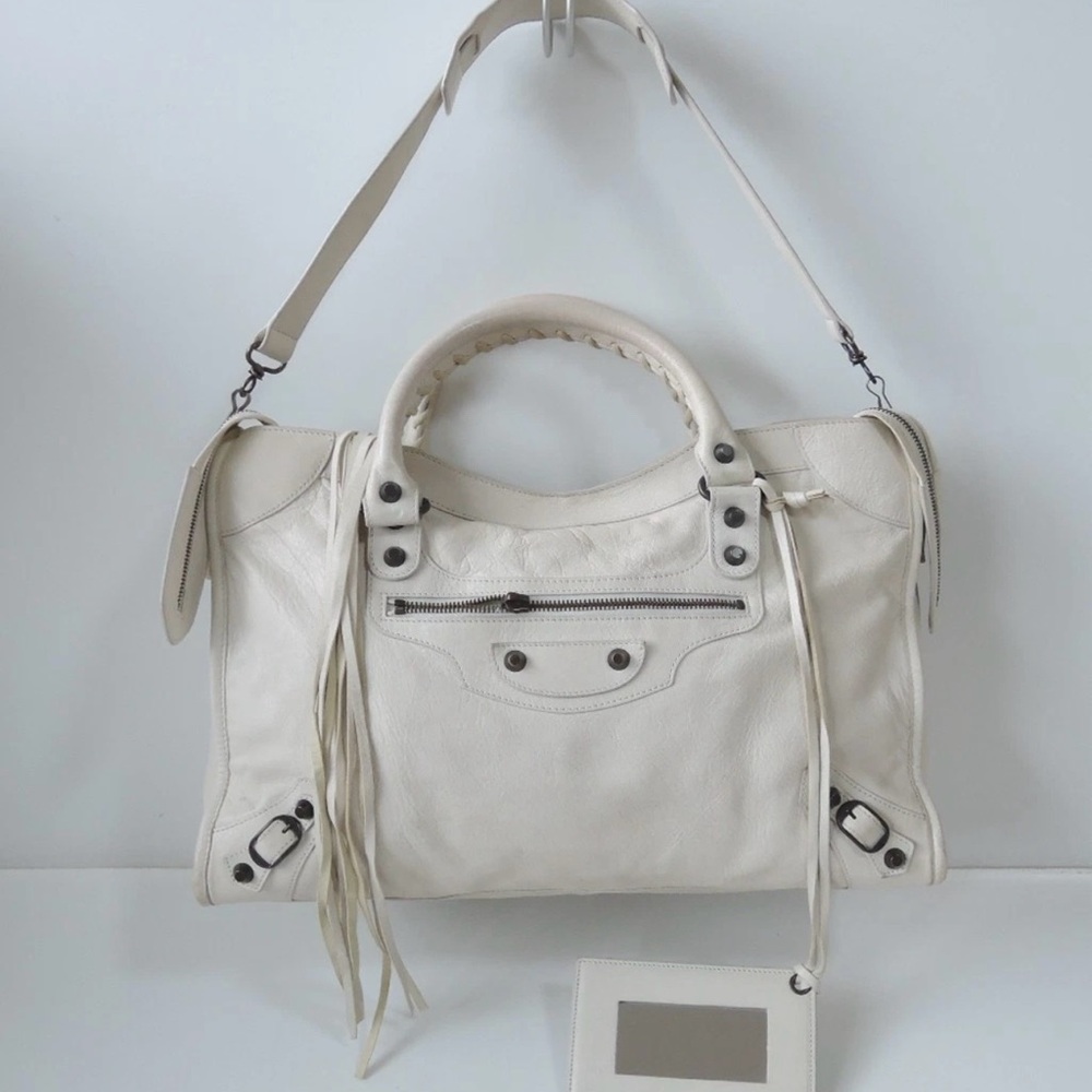 Balenciaga City Bag in Cream/White